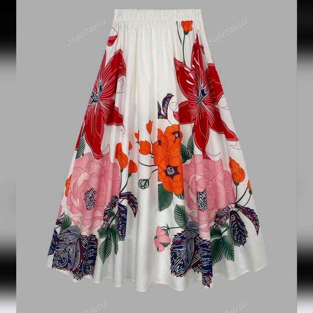 Bohemian Goddess Skirt | High-Waisted Slim Floral Skirt - Picture 3 of 3